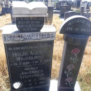 NIEUWOUDT Johannes Stephanus 1934-2011 &amp; Helie Aletta Wilhelmina 1936-1987