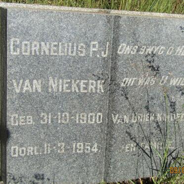 NIEKERK Cornelius P.J., van 1900-1954
