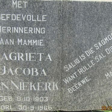 NIEKERK Magrieta Jacoba, van 1903-1965