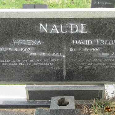 NAUDE David Frederick 1906-1968 &amp; Helena 1907-1991