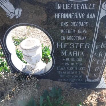 NIEKERK Hester Maria, van 1921-1998