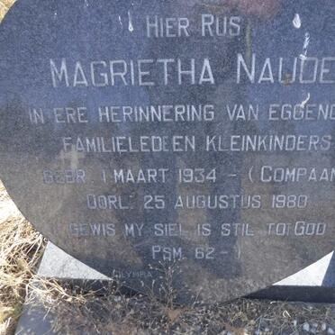 NAUDE Magrietha nee COMPAAN 1934-1980