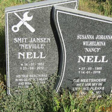 NELL Smit Jansen 1962-2012 &amp; Susanna Johanna Wilhelmina 1965-2018
