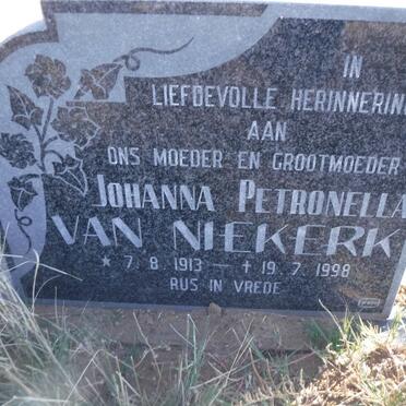 NIEKERK Johanna Petronella, van 1913-1998