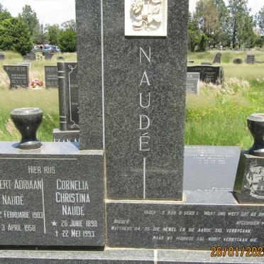 NAUDE Burgert Adriaan 1903-1958 &amp; Cornelia Christina 1898-1993