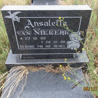 NIEKERK Ansalette, van 1986-1986