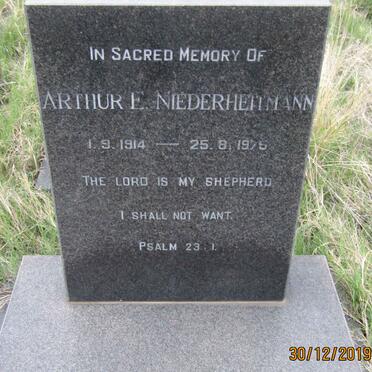 NIEDERHETTMANN Arthur E. 1914-1975