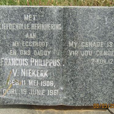 NIEKERK Francois Philippus, v. 1906-1961