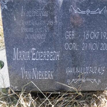 NIEKERK Albert Johannes, van 1928-1985 &amp; Maria Elizabeth 1931-2007