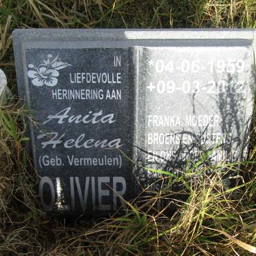 OLIVIER Anita Helena nee VERMEULEN 1959-2012