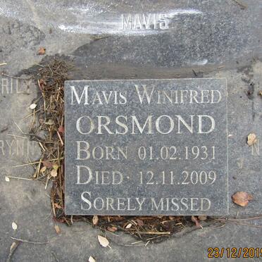 ORSMOND Mavis Winifred 1931-2009