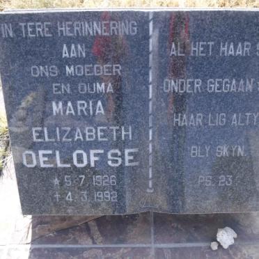 OELOFSE Maria Elizabeth 1926-1992