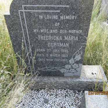 OCHTMAN Fredricka Maria 1899-1959