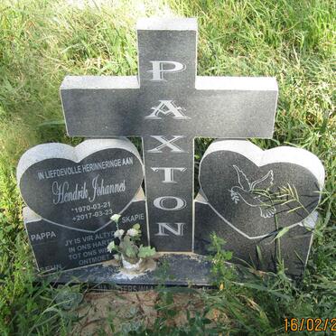 PAXTON Hendrik Johannes 1970-2017
