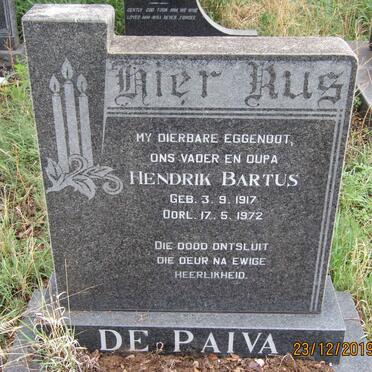 PAIVA Hendrik Bartus, de 1917-1972