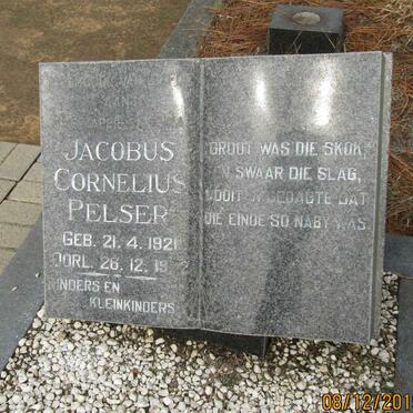 PELSER Jacobus Cornelius 1921-1972