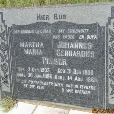 PELSER Johannes Gerhardus 1898 - 1963 en Martha Maria 1903 - 1996