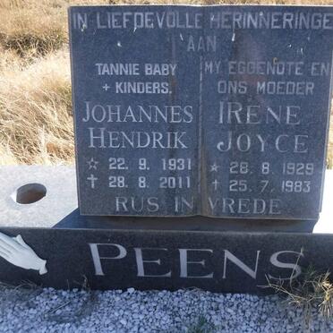 PEENS Johannes Hendrik 1931-2011 &amp; Irene Joyce 1929-1983