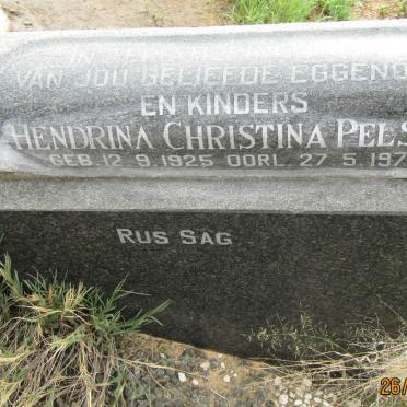 PELSER Hendrina Christina 1925-1975