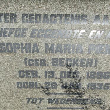 PIENAAR Sophia Maria nee BECKER 1896-1935