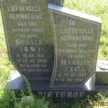 PIETERSE S.W. 1922-2006 &amp; J.C. 1927-2001