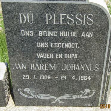 PLESSIS Jan Harem Johannes, du 1906-1964