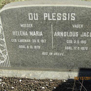 PLESSIS Arnoldus Jacobus 1915-1970 &amp; Helena Maria LANDMAN 1917-1970