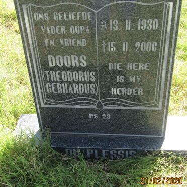 PLESSIS Theodorus Gerhardus, du 1930 - 2006