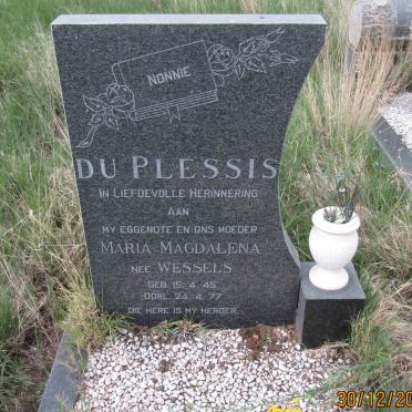 PLESSIS Maria Magdalena, du nee WESSELS 1945-1977