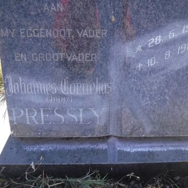 PRESSLY Johannes Cornelius 1926-1987