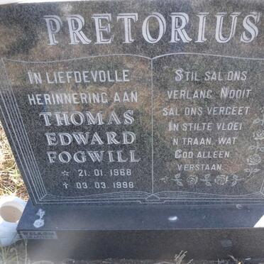 PRETORIUS Thomas Edward Fogwill 1968-1998