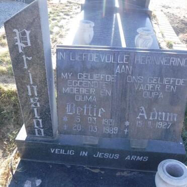 PRINSLOO Adam 1927- &amp; Bettie 1931-1989