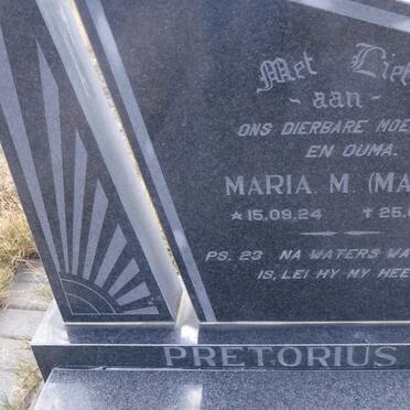 PRETORIUS Maria M. 1924-1990