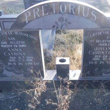 PRETORIUS Johannes Christoffel 1915-1985 &amp;  Anna Catrina 1920-1998