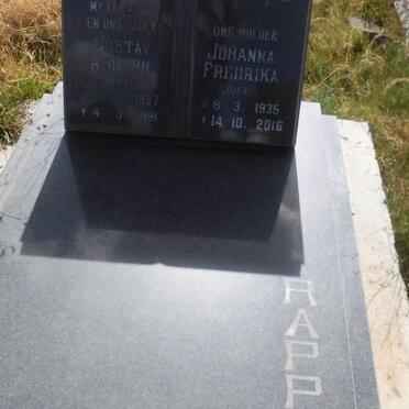 RAPPARD Gustav Adolph 1937-1991 &amp; Johanna Fredrika 1935-2016