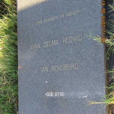 RENSBURG Anna Selma Hedwig, J. van nee OTTO 1930-1969