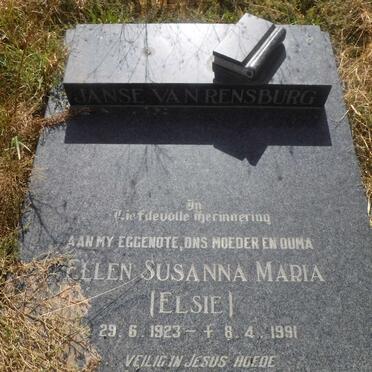 RENSBURG Ellen Susanna Maria, Janse van 1923-1991