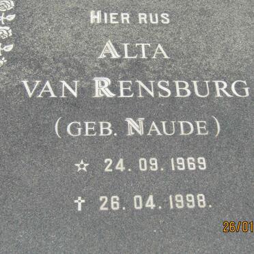RENSBURG Alta, van nee NAUDE 1969-1998