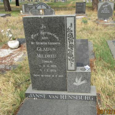 RENSBURG Gladys Mildred, Janse van nee ENSLIN 1929-1973