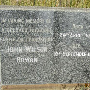 ROWAN John Wilson 1889-1957
