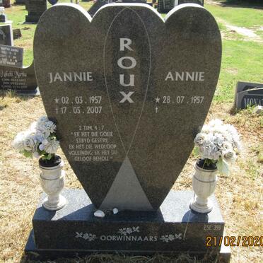 ROUX Jannie 1957-2007 &amp; Annie 1957-