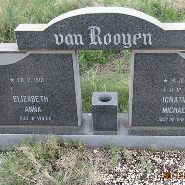 ROOYEN Ignatius Michael, van 1893-1975 &amp; Elizabeth Anna 1910-