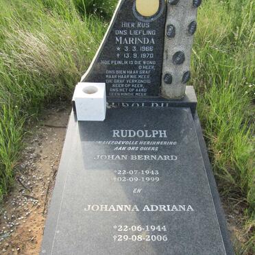 RUDOLPH Johan Bernard 1943-1999 &amp; Johanna Adriana 1944-2006 :: RUDOLPH Marinda 1966-1970