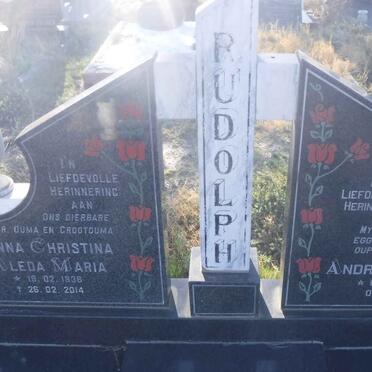 RUDOLPH Andries Hendrik 1931-1995 &amp; Anna Christina Aleda Maria 1936-2014