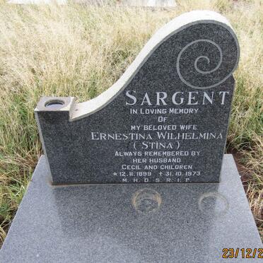 SARGENT Ernestina Wilhelmina 1899-1973