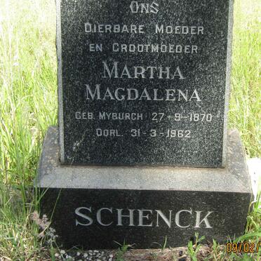 SCHENCK Martha Magdalena nee MYBURGH 1870-1962