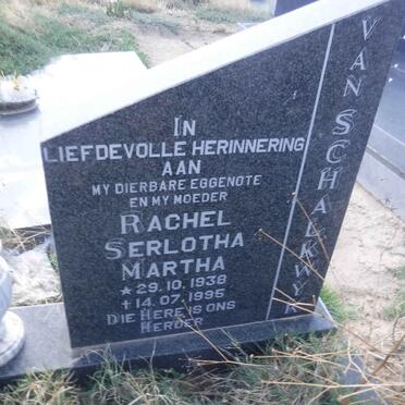 SCHALKWYK Rachel Serlotha Martha, van 1938-1995