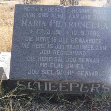 SCHEEPERS Petrus Johannes 1912-1996 &amp; Maria Pietronella 1911-1982