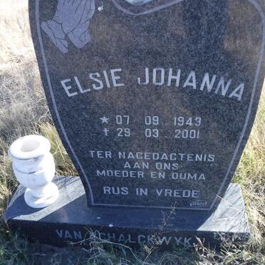 SCHALKWYK Elsie Johanna, van 1943-2001