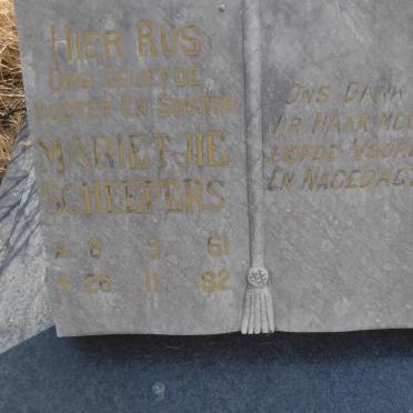 SCHEEPERS Marietjie 1961-1982